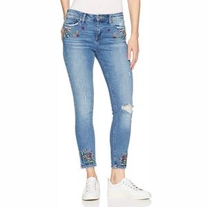 Mid-Rise Lucky Brand Distressed Embroidered Jeans